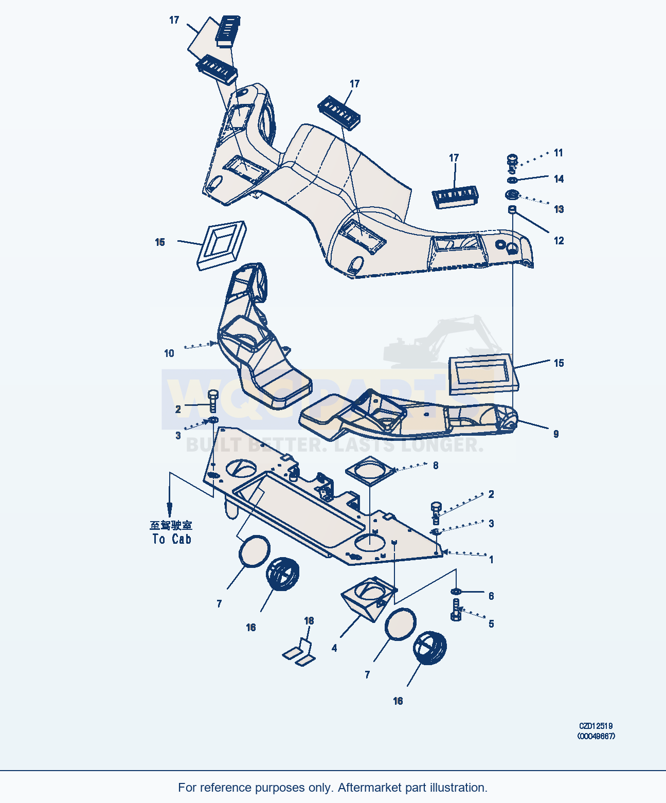 Komatsu WA380Z-6 Cab And Floor Frame Group (Duct) (|K00268) parts diagram