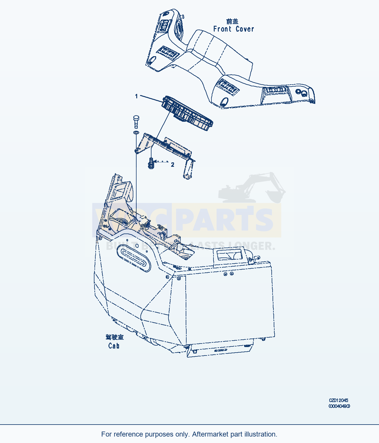 Komatsu WA380Z-6 Cab And Floor Frame Group (Monitor) (|K00296) parts diagram