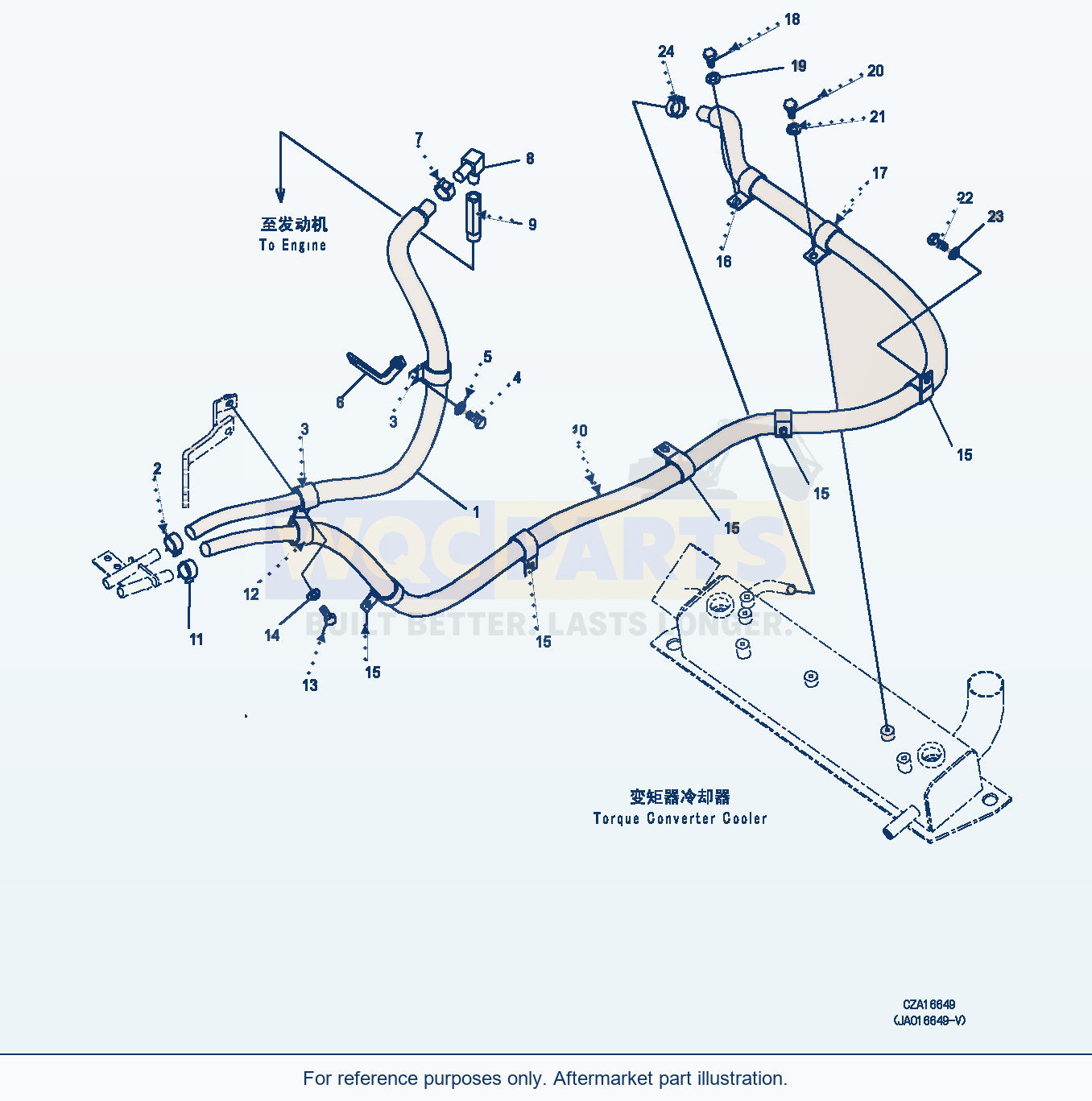 Komatsu WA380Z-6 Cab Heater Piping (|K00312) parts diagram