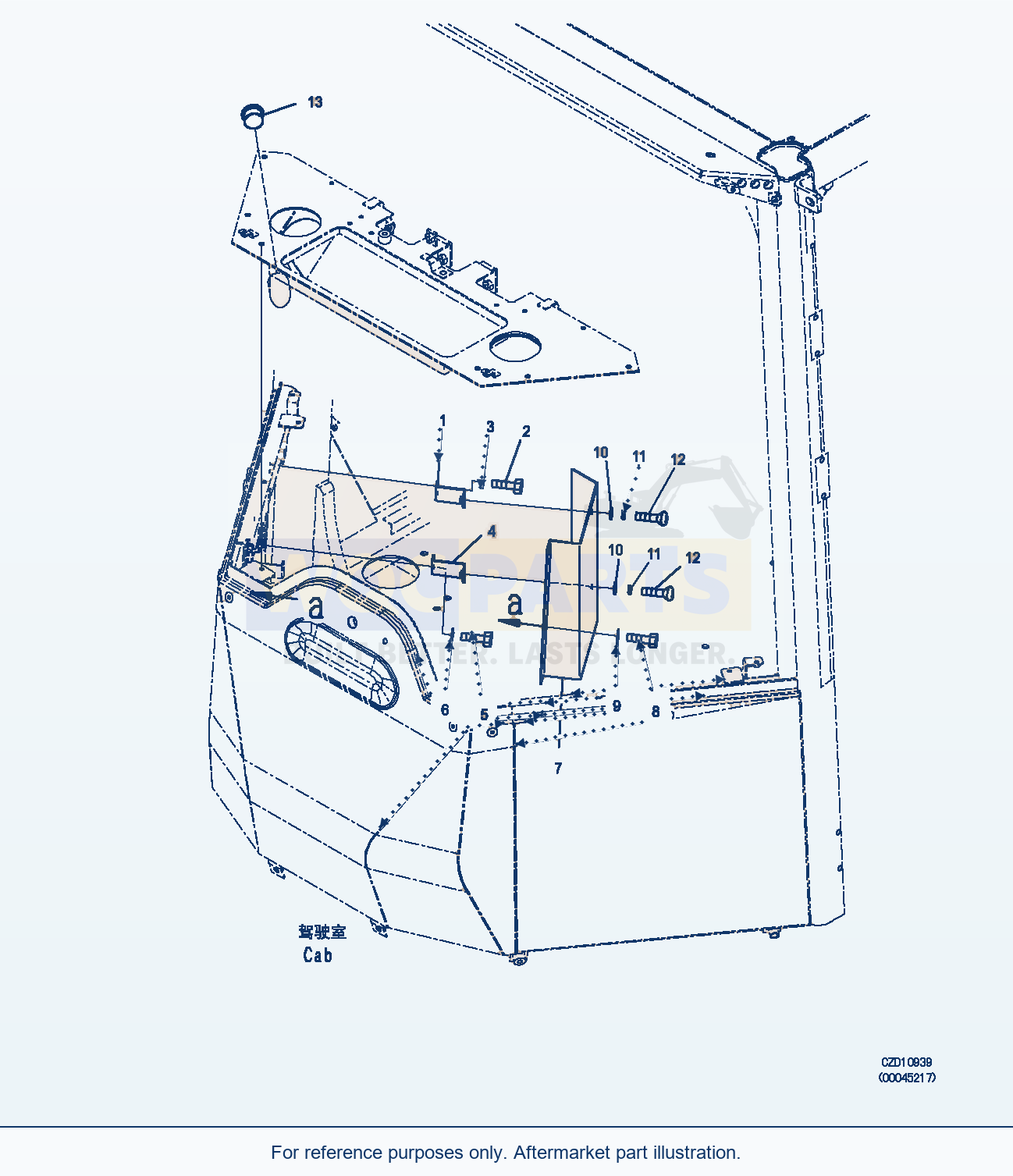 Komatsu WA380Z-6 Cooler And Heater Without Box (|K00313) parts diagram