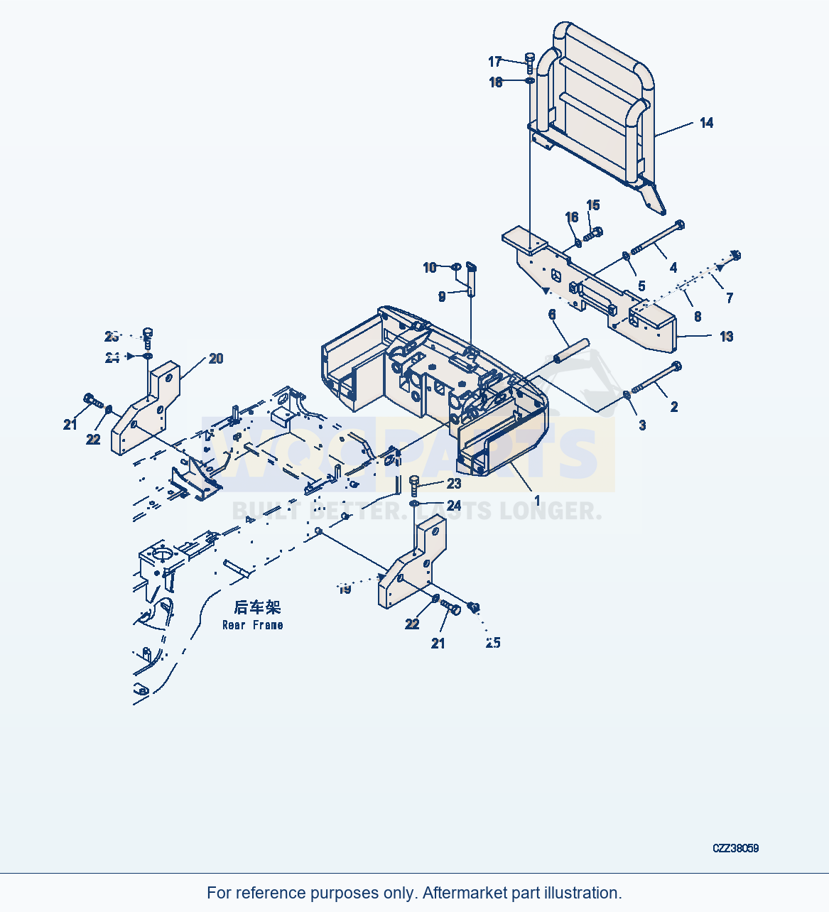 Komatsu WA380Z-6 Counterweight (For Side Dump) (|M00389) parts diagram