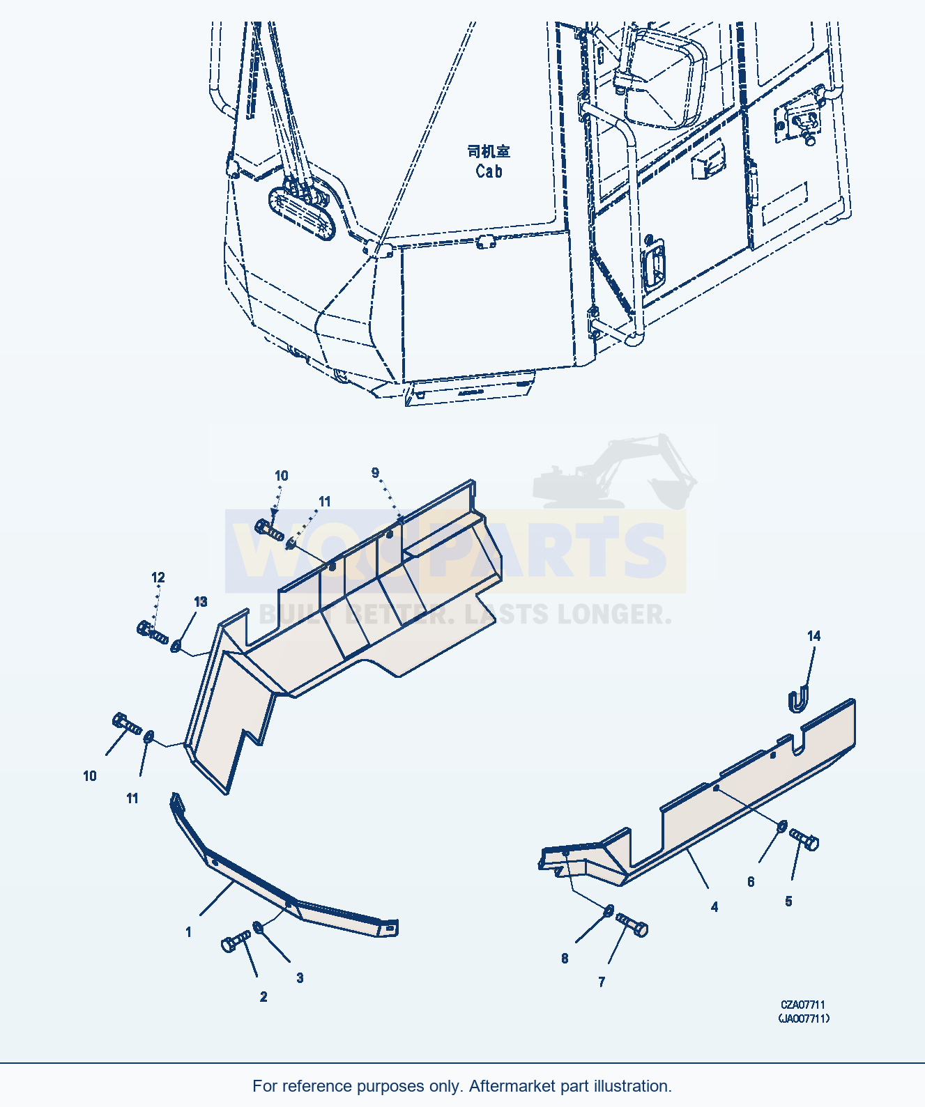 Komatsu WA380Z-6 Floor Cover (|M00370) parts diagram