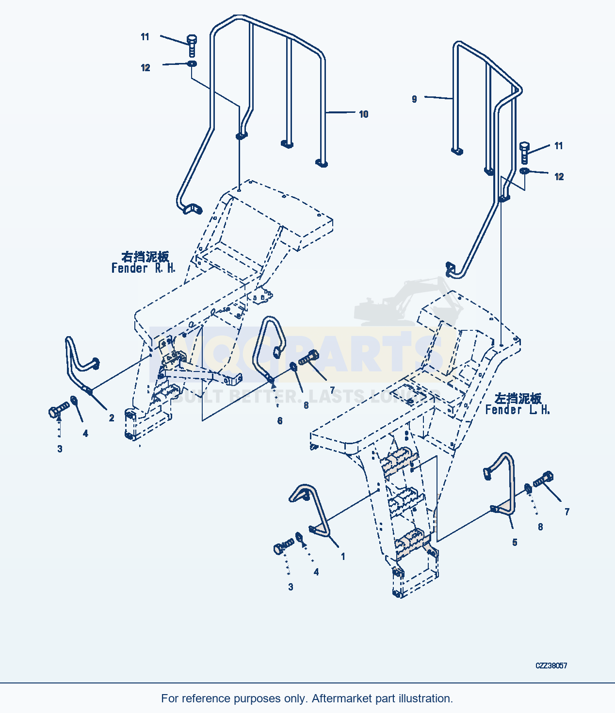 Komatsu WA380Z-6 Handrail (For Auto Grease) (|M00381) parts diagram