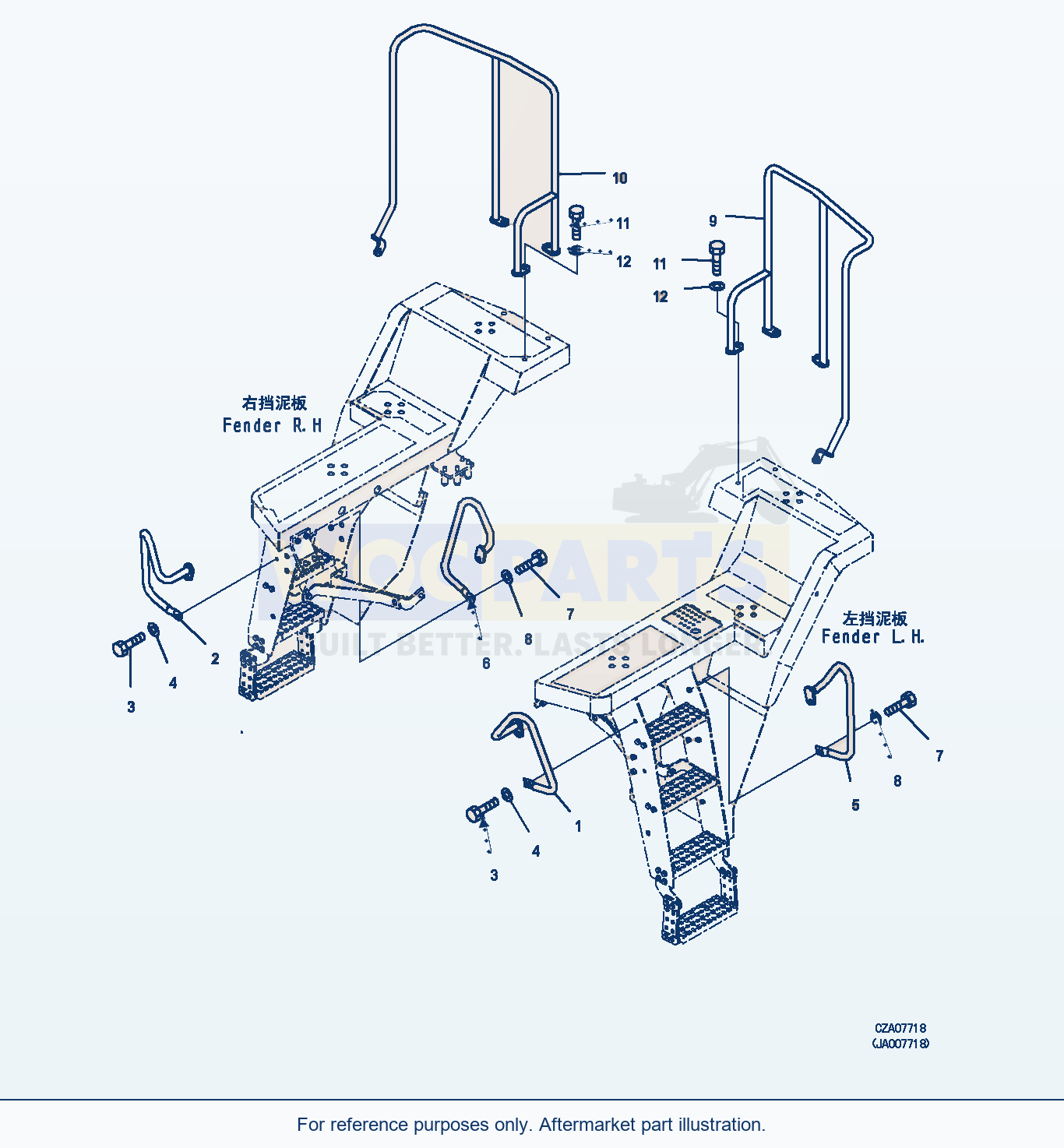 Komatsu WA380Z-6 Handrail (|M00380) parts diagram