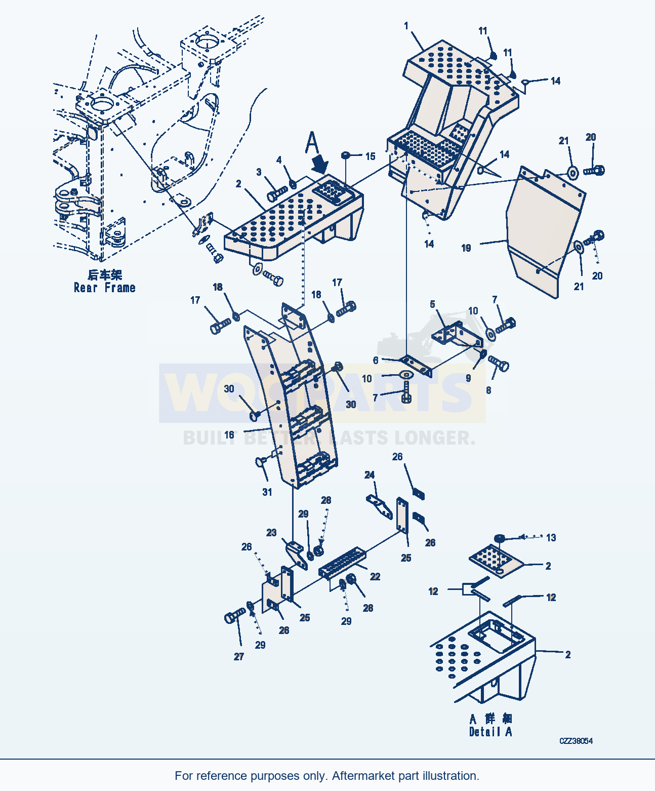 Komatsu WA380Z-6 Ladder (L.H.) (For Auto Grease) (|M00377) parts diagram