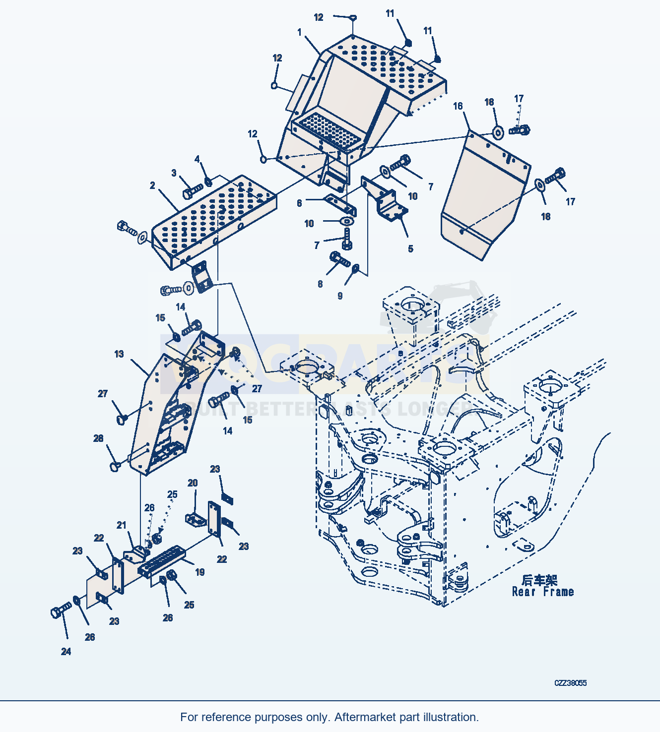 Komatsu WA380Z-6 Ladder (R.H.) (For Auto Grease) (|M00378) parts diagram
