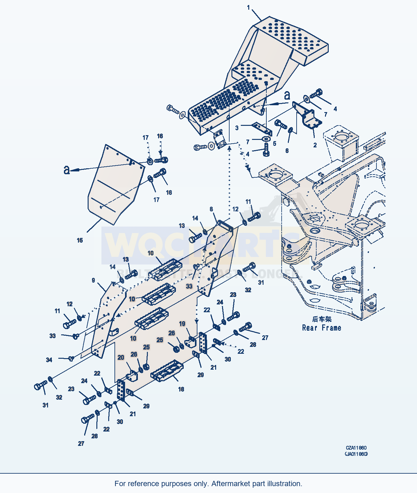 Komatsu WA380Z-6 Ladder (With Rubber Mudguard) (R.H.) (|M00376) parts diagram