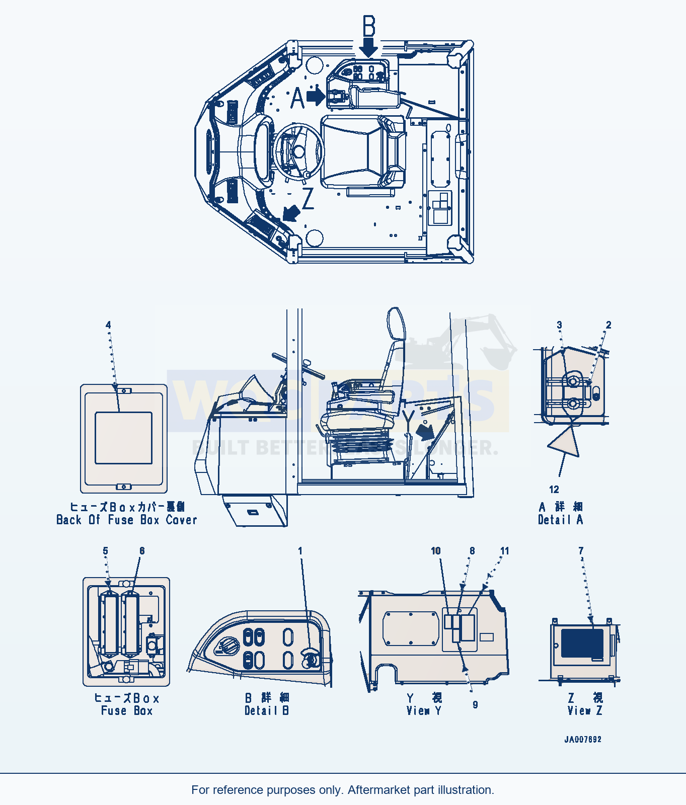 Komatsu WA380Z-6 Decal, Indonesian — Decal, Interior (#66847-) parts diagram