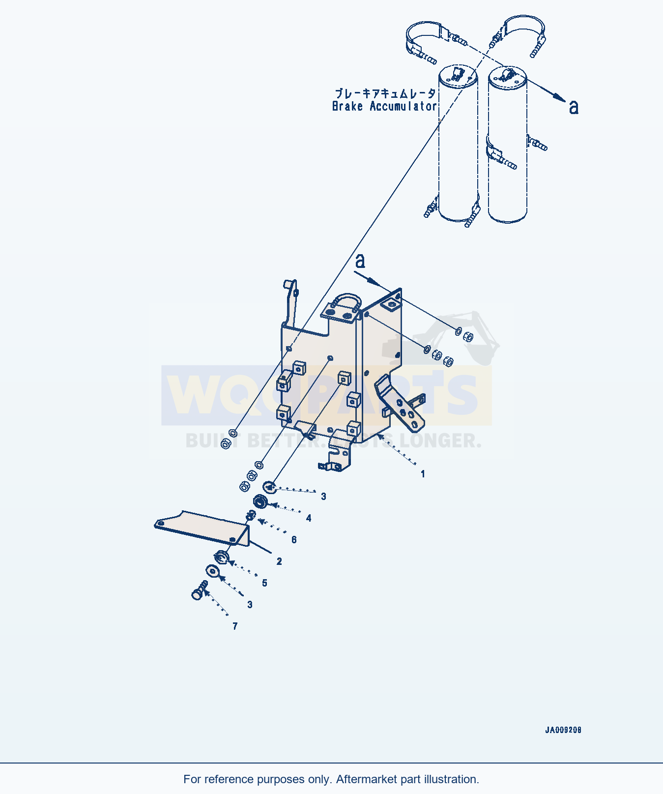 Komatsu WA380Z-6 Brake Control, Bracket (#66847-) parts diagram