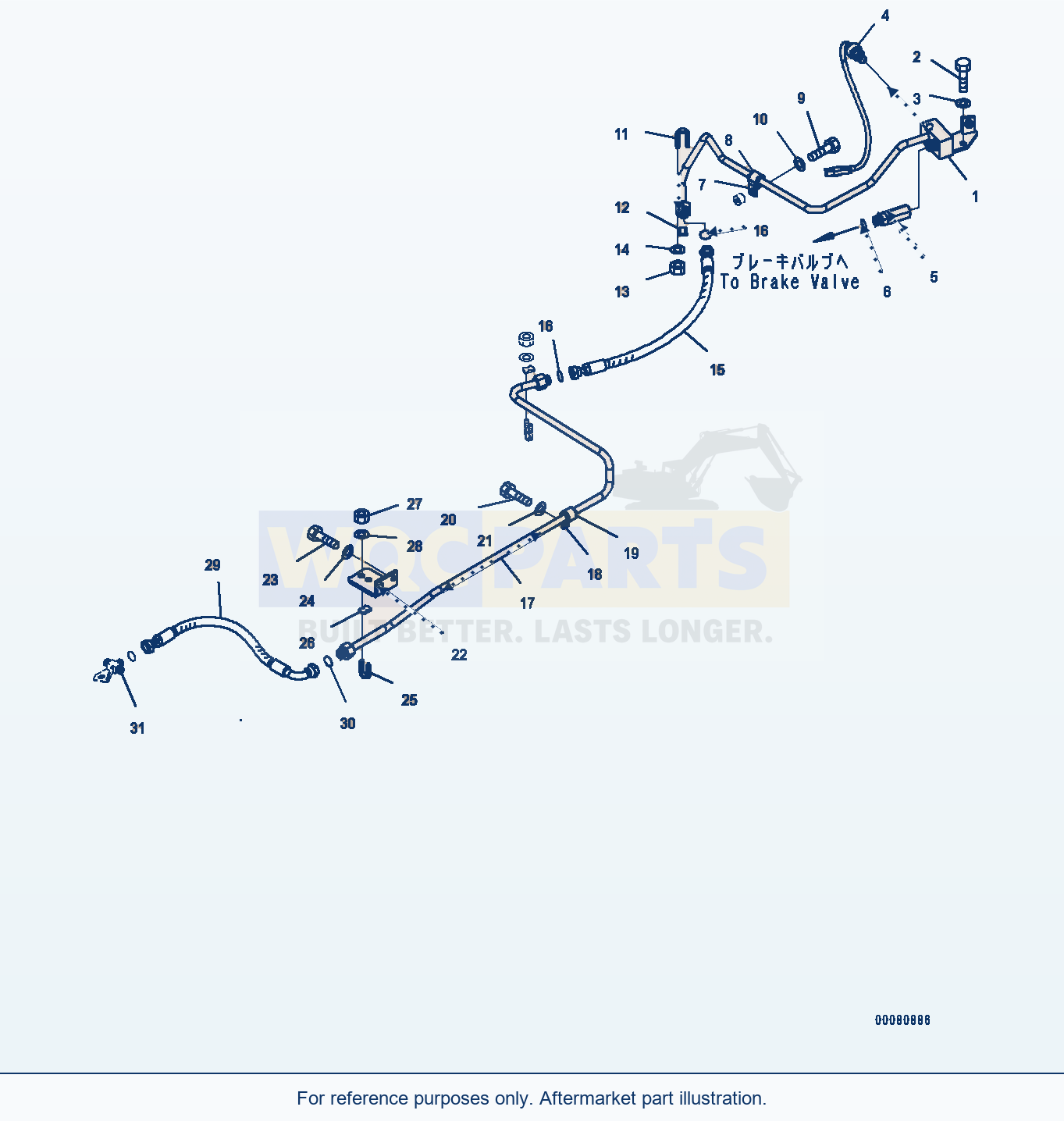 Komatsu WA380Z-6 Brake Control, Front Axle Piping (#66847-) parts diagram