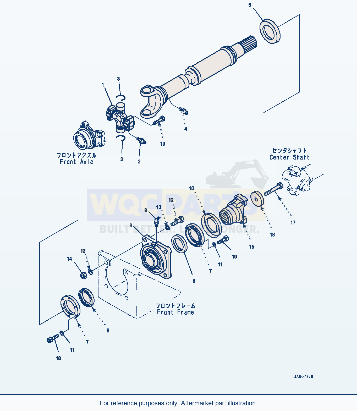Komatsu WA380Z-6 Propeller Shaft, Front Shaft (#66847-) parts diagram
