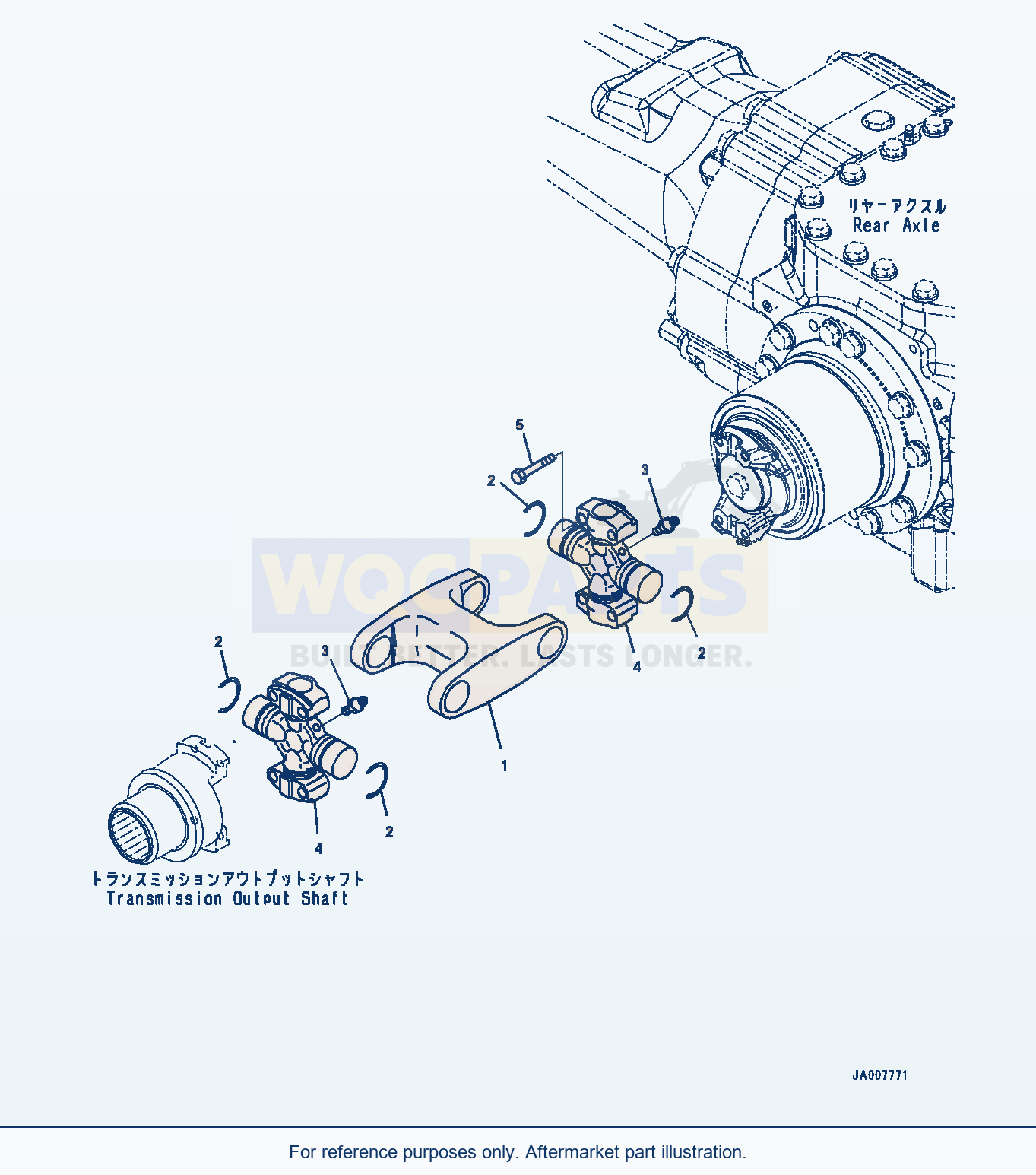 Komatsu WA380Z-6 Propeller Shaft, Rear Shaft (#66847-) parts diagram