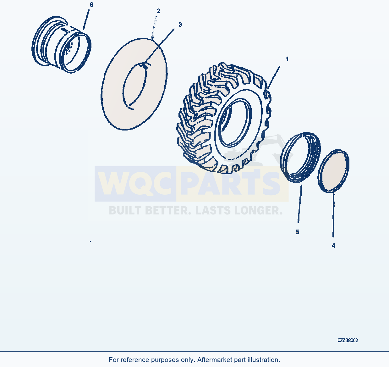 Komatsu WA380Z-6 Tire And Rim(For 20.5-25 Tubel Tire) (|S00398) parts diagram
