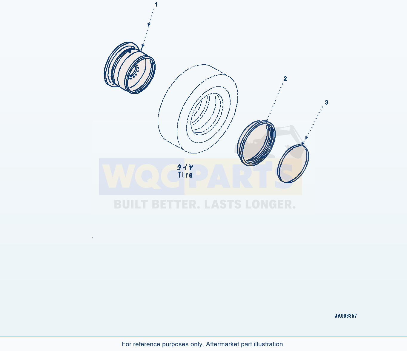Komatsu WA380Z-6 Rim, 20.5-25 Tubeless Tires — Rim (#66847-) parts diagram