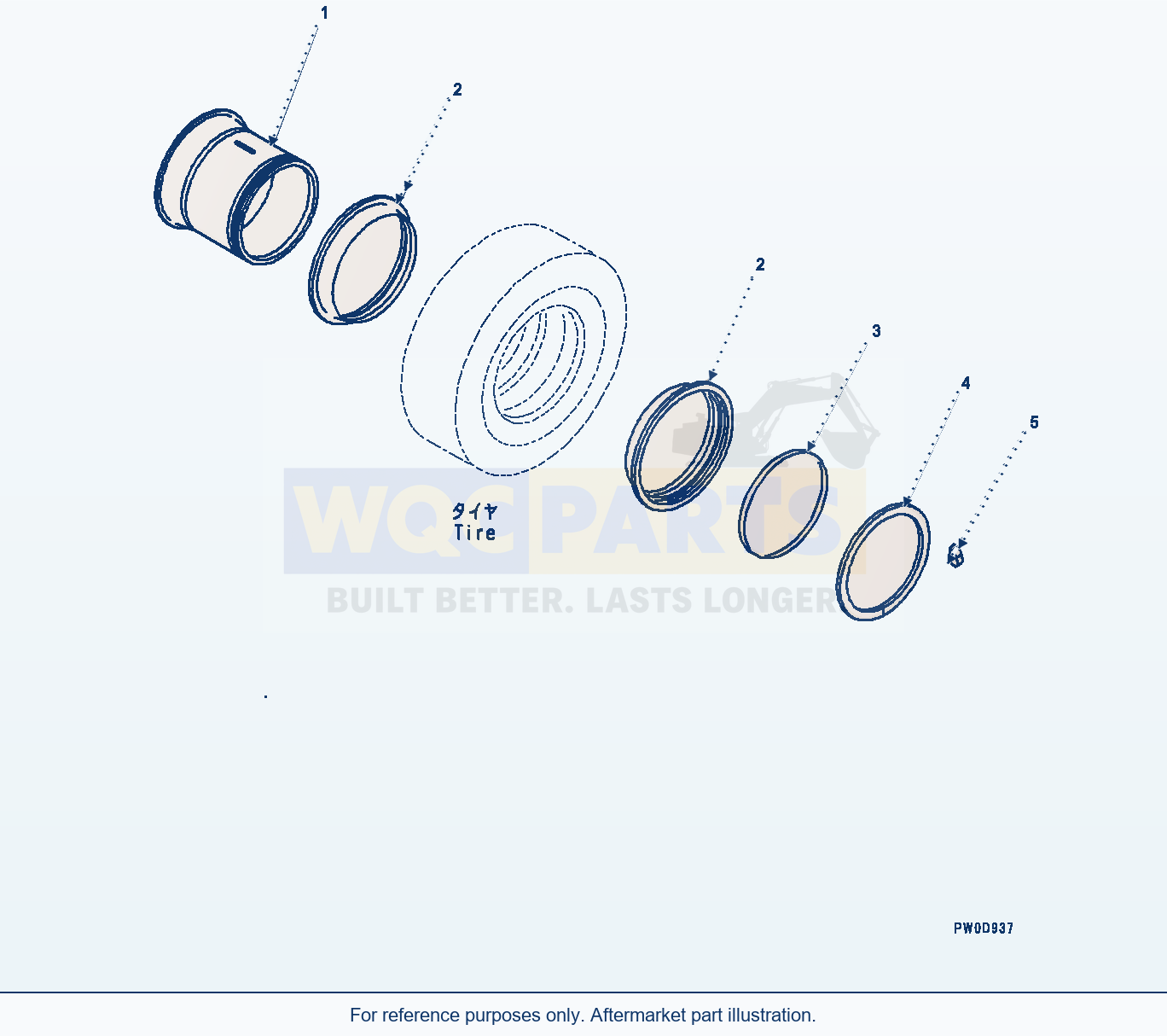 Komatsu WA380Z-6 Rim, 23.5-25 Tubed Tires — Rim (#66847-) parts diagram