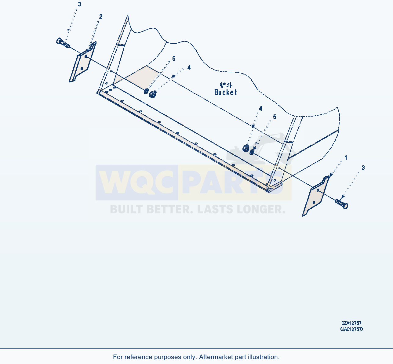Komatsu WA380Z-6 Bucket Side Guard (With Side Edge) (|T00424) parts diagram