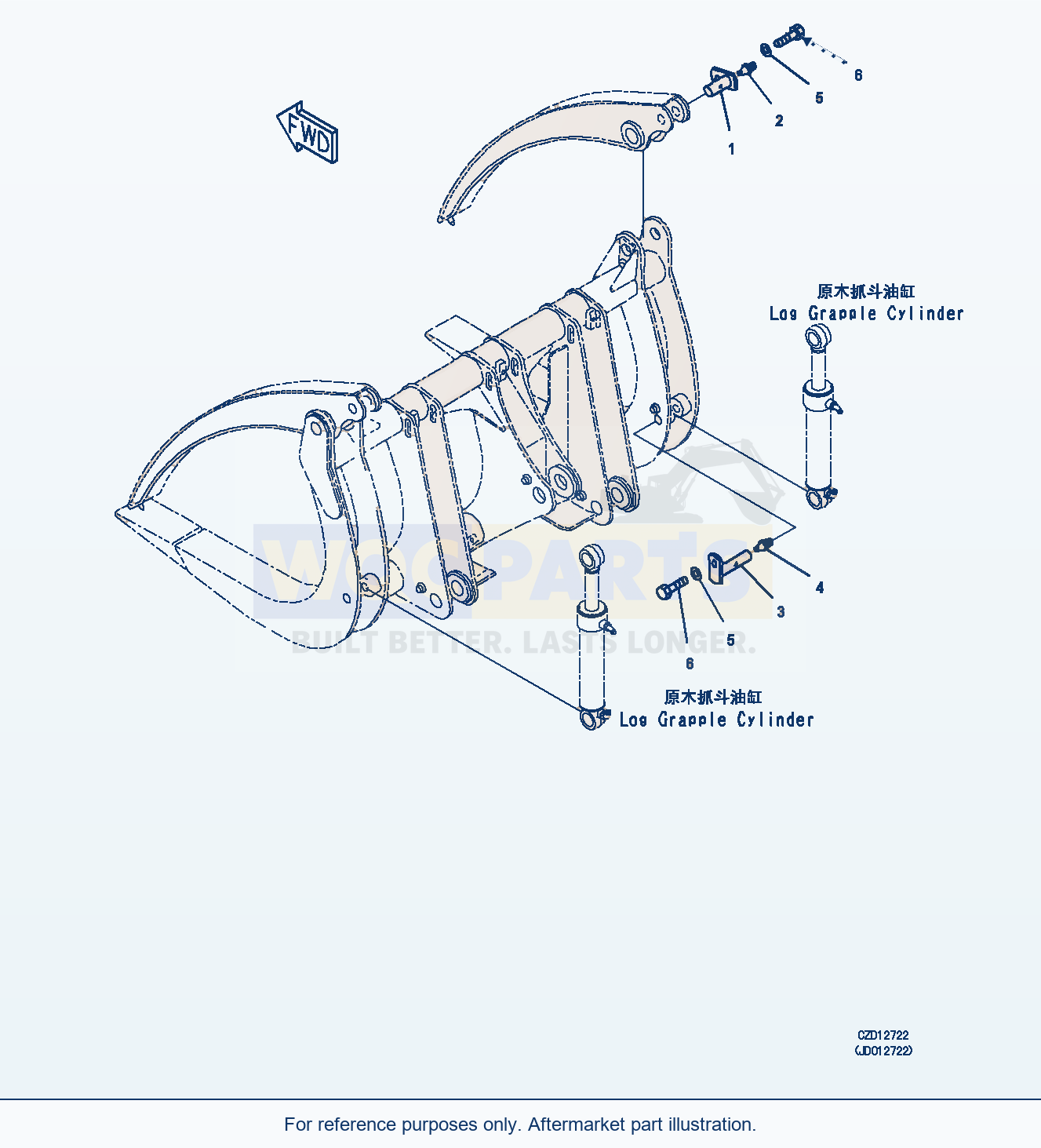Komatsu WA380Z-6 Log Grapple (Mounting) (|T00445) parts diagram