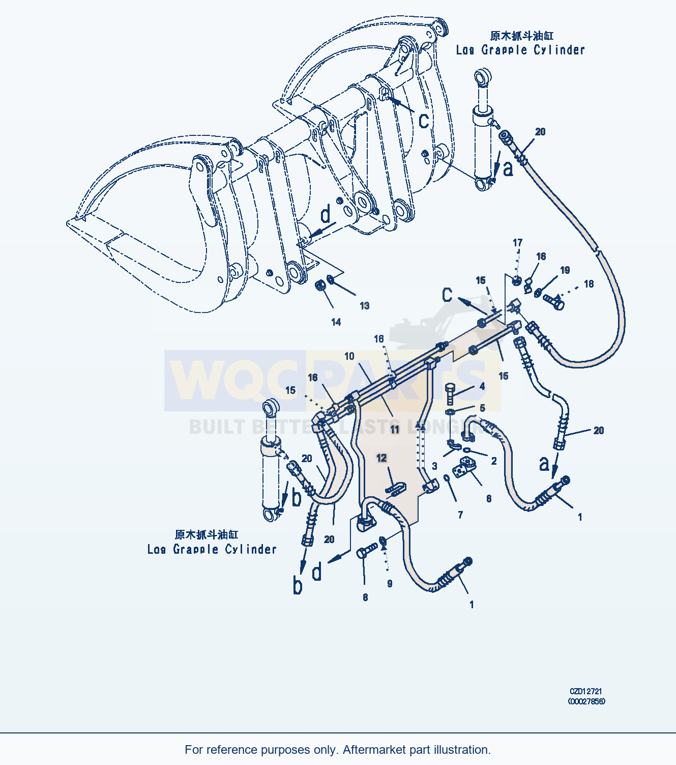 Komatsu WA380Z-6 Log Grapple (Piping) (|T00443) parts diagram