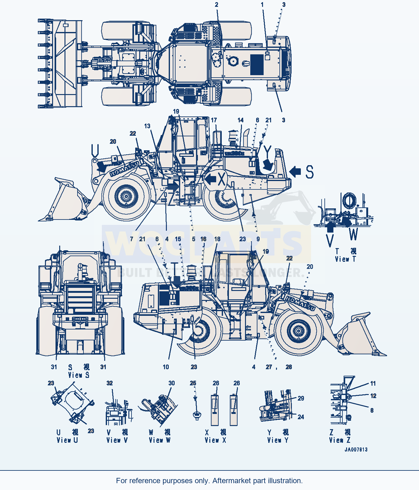 Komatsu WA380Z-6 Decal (English) (Exterior) (|U00450) parts diagram