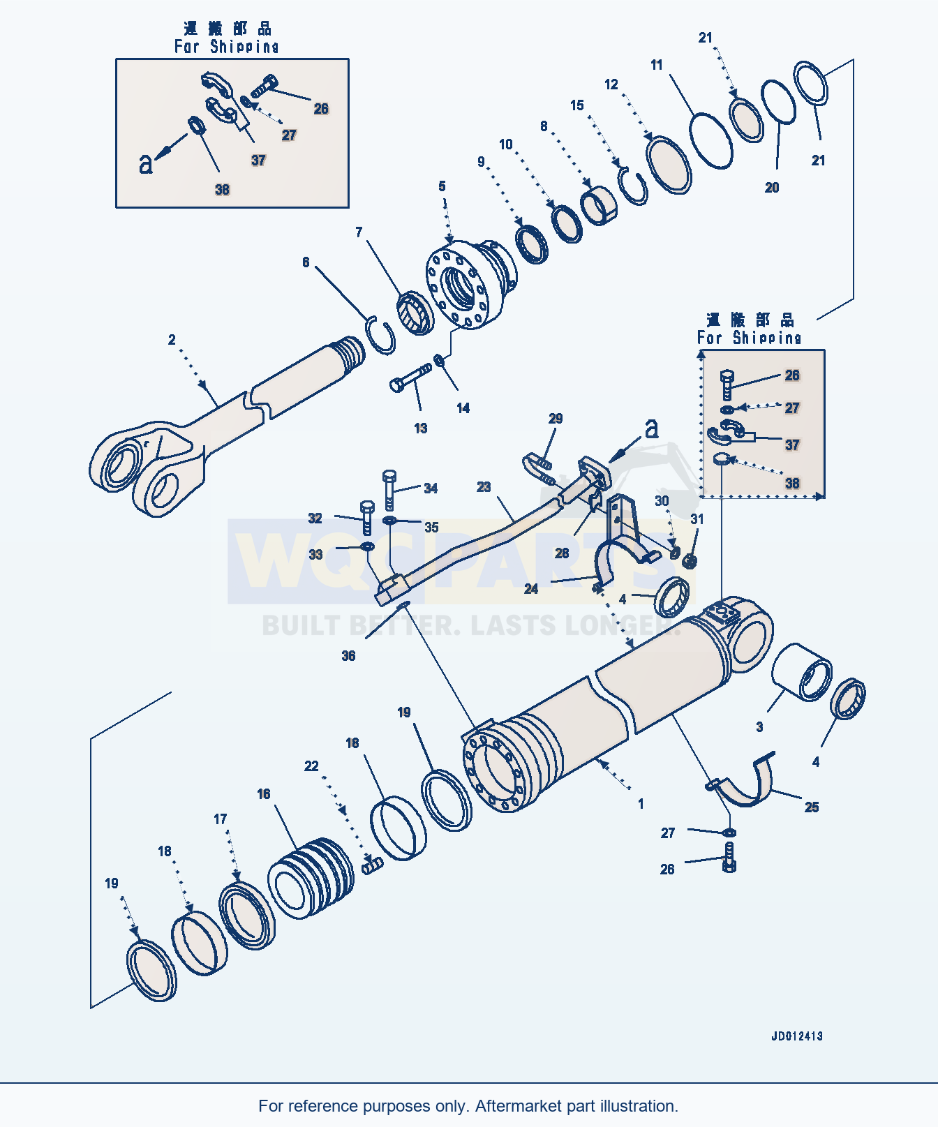 Komatsu WA380Z-6 Lift Cylinder, Inner Parts, L.H. (#66847-) parts diagram