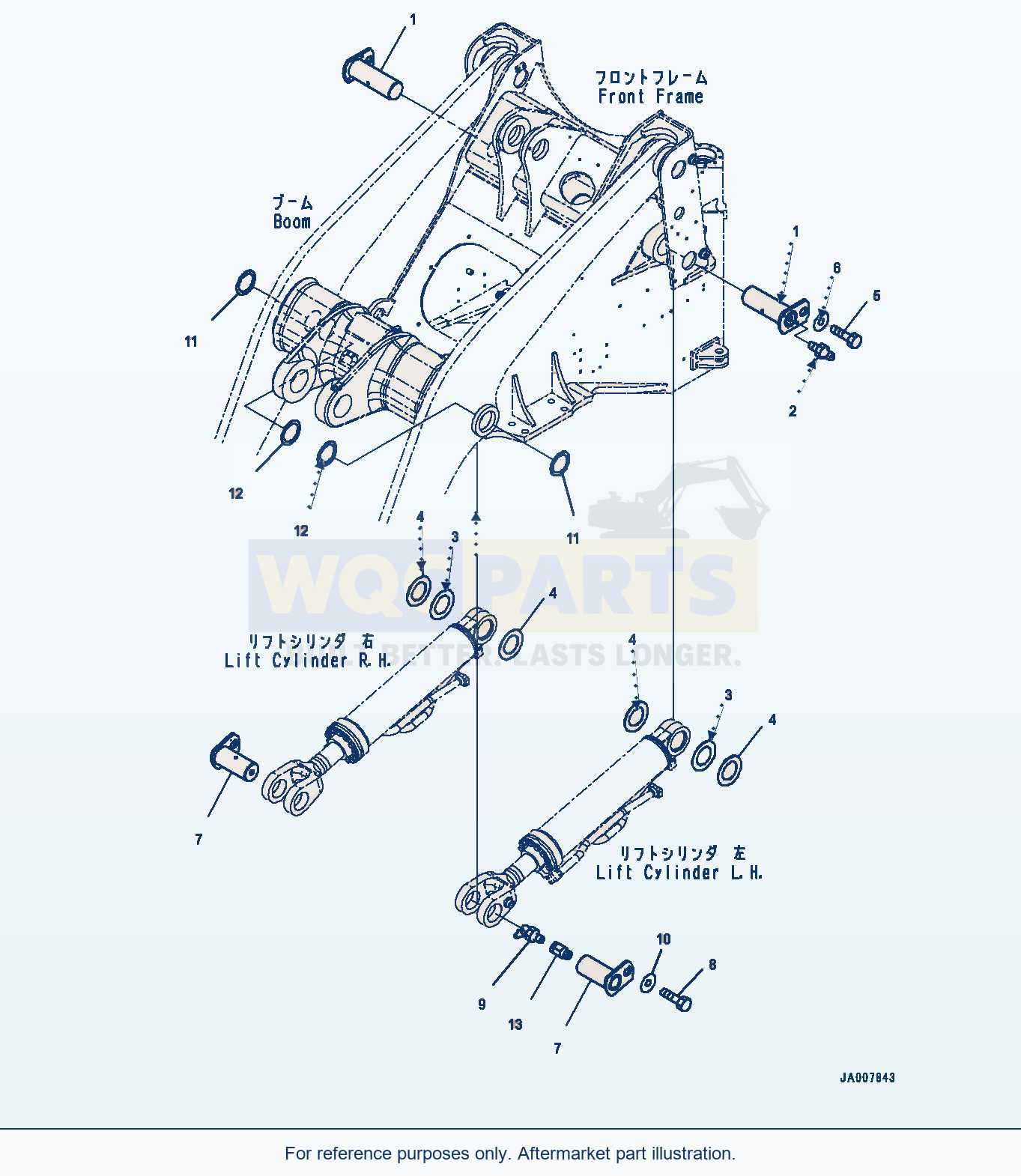 Komatsu WA380Z-6 Lift Cylinder, Pin (#66847-) parts diagram