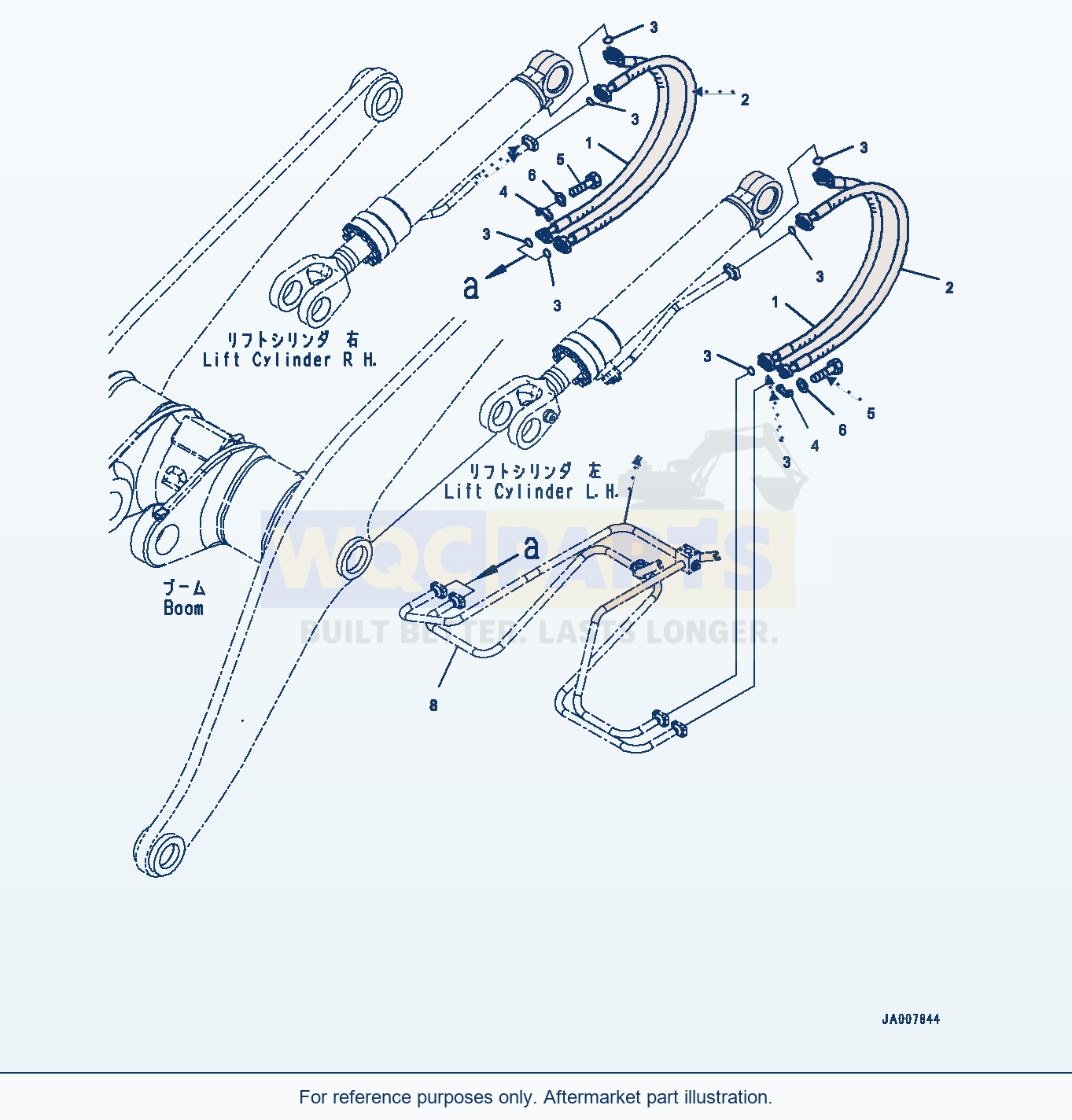 Komatsu WA380Z-6 Lift Cylinder, Piping (#66847-) parts diagram
