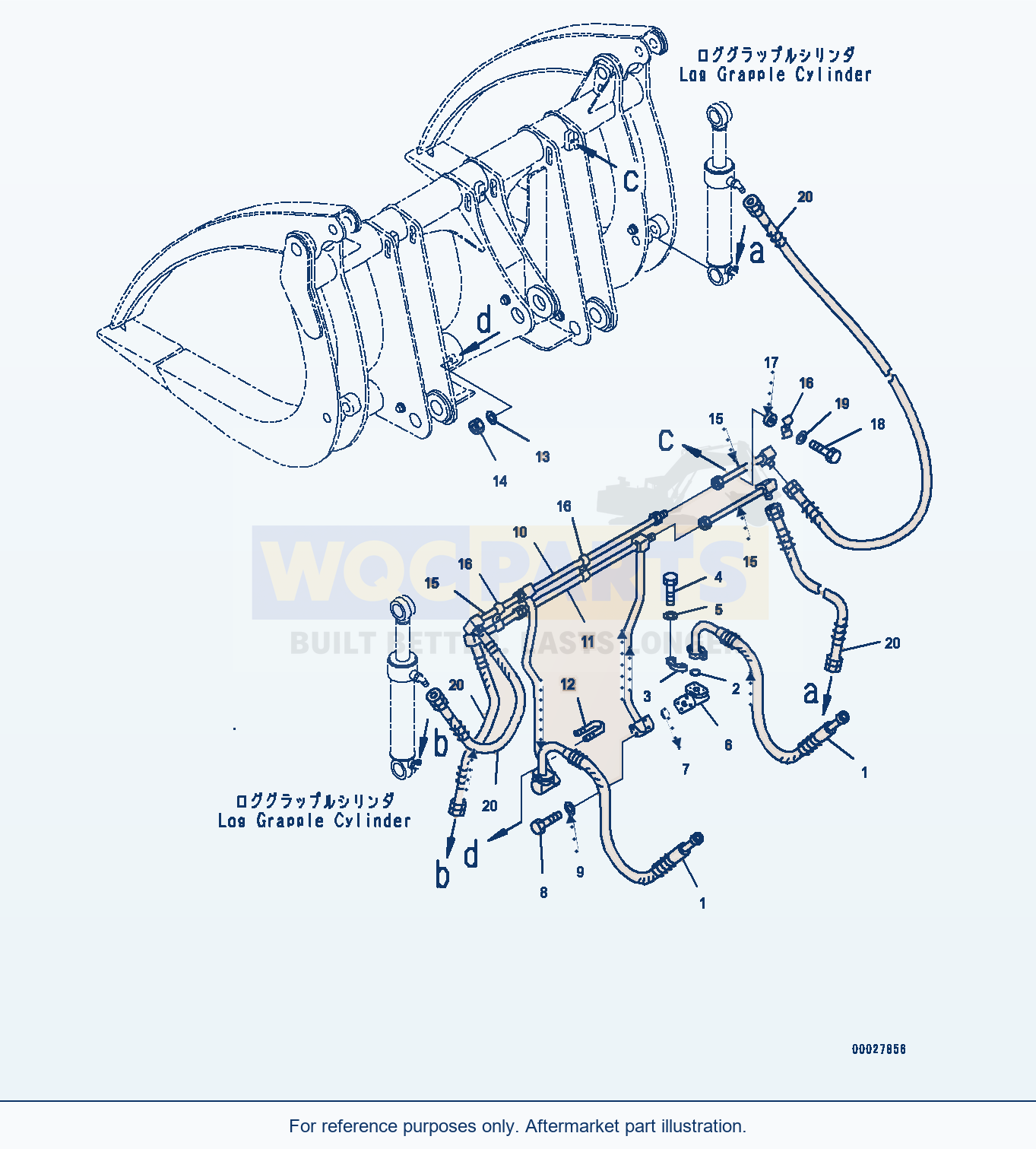 Komatsu WA380Z-6 Log Grapple, Piping (#66847-) parts diagram