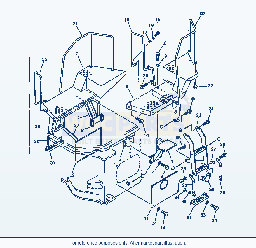 Komatsu WA470-1 Frame And Guard — Floor And Ladder parts diagram