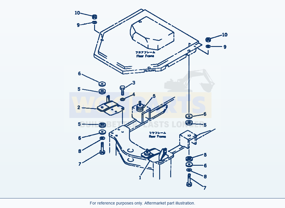 Komatsu WA470-1 Frame And Guard — Floor Support parts diagram