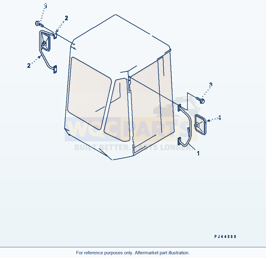Komatsu WA470-1 Frame And Guard — Marror And Stay parts diagram