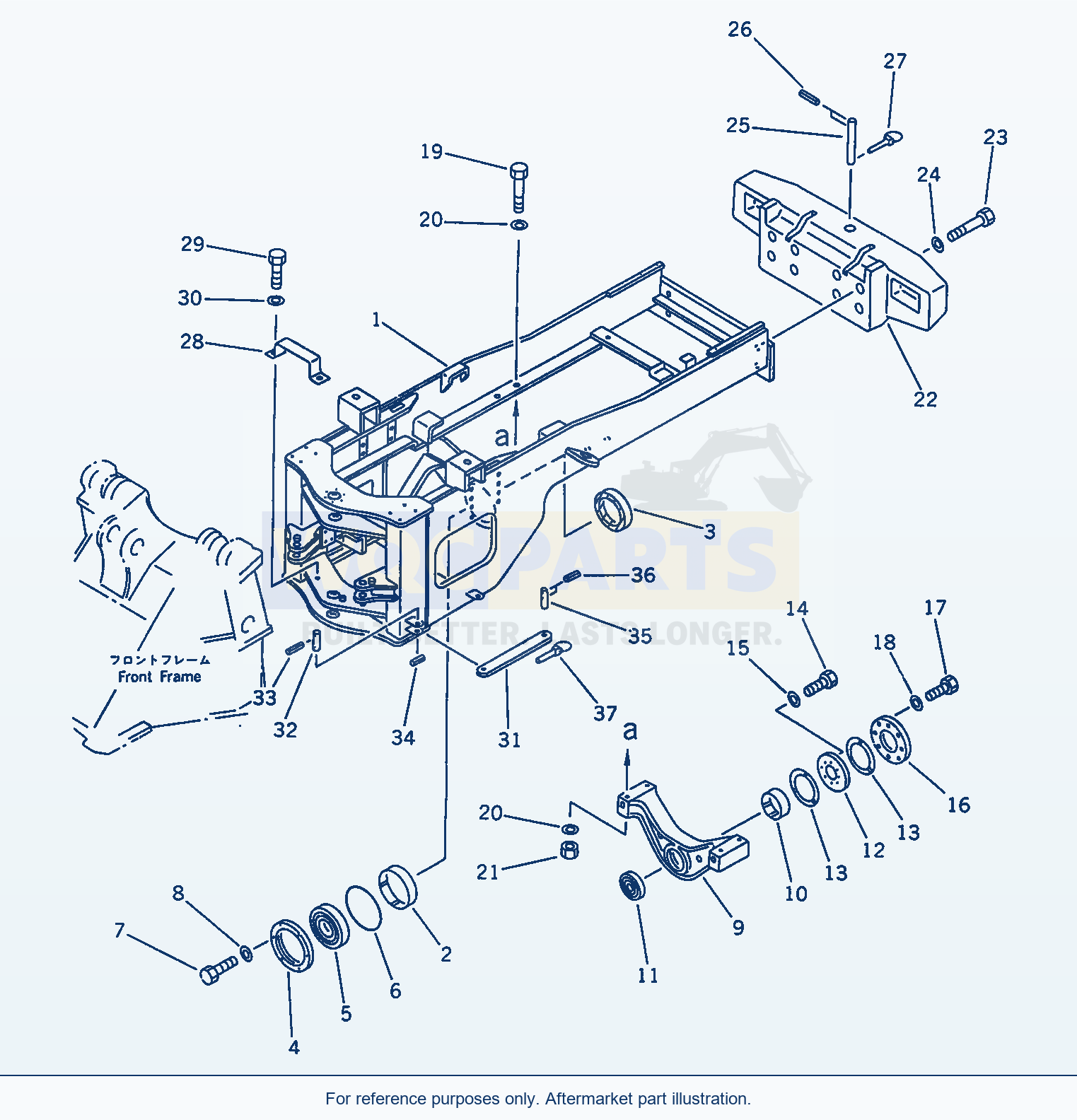 Komatsu WA470-1 Frame And Guard — Rear Frame parts diagram