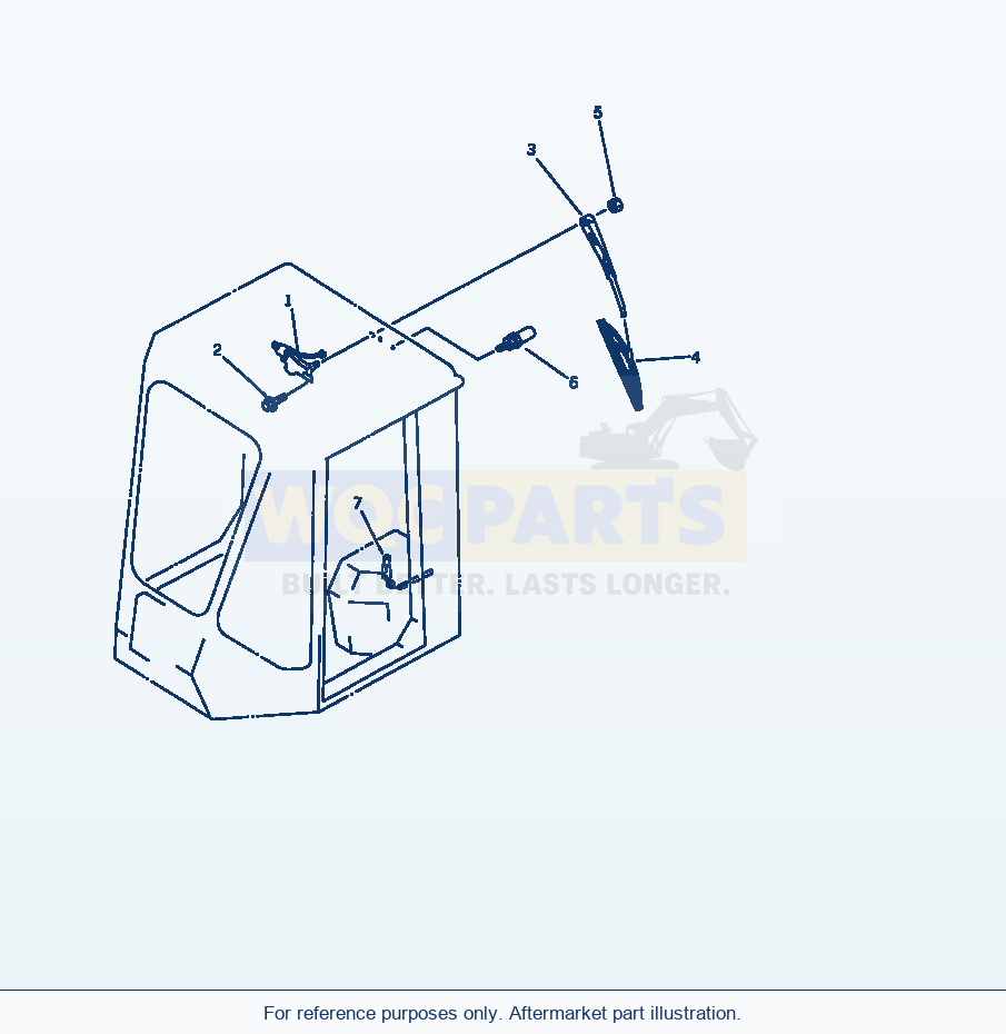 Komatsu WA470-1 Frame And Guard — Rear Wiper parts diagram