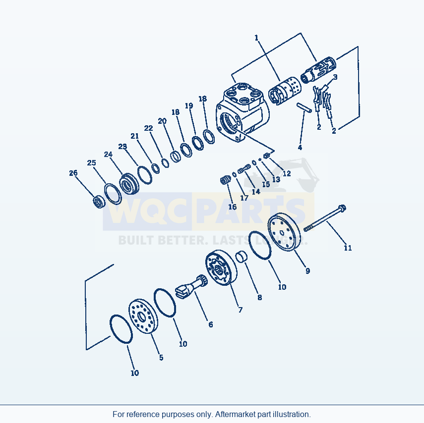 Komatsu WA470-1 Steering And Control Systems — Steering Valve parts diagram