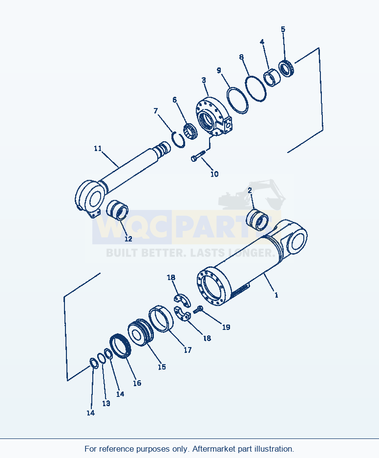 Komatsu WA470-1 Work Equipment Control System — Dump Cylinder parts diagram