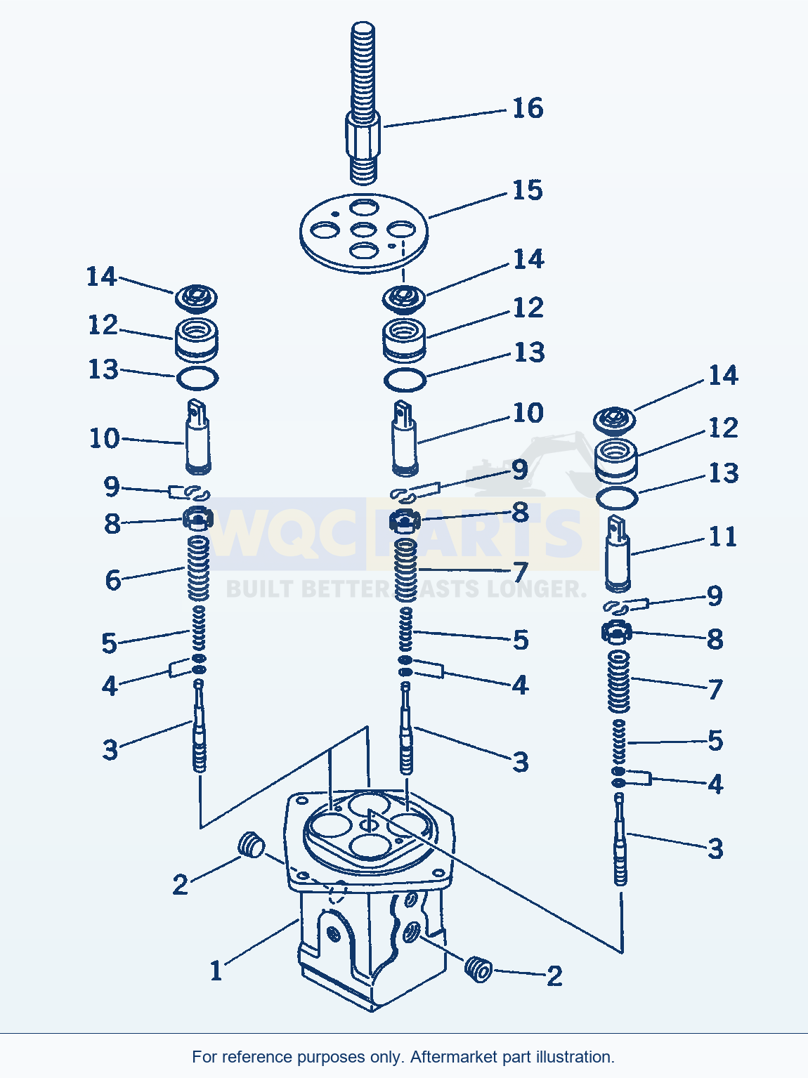Komatsu WA470-1 Work Equipment Control System — P.P.C. Valve parts diagram