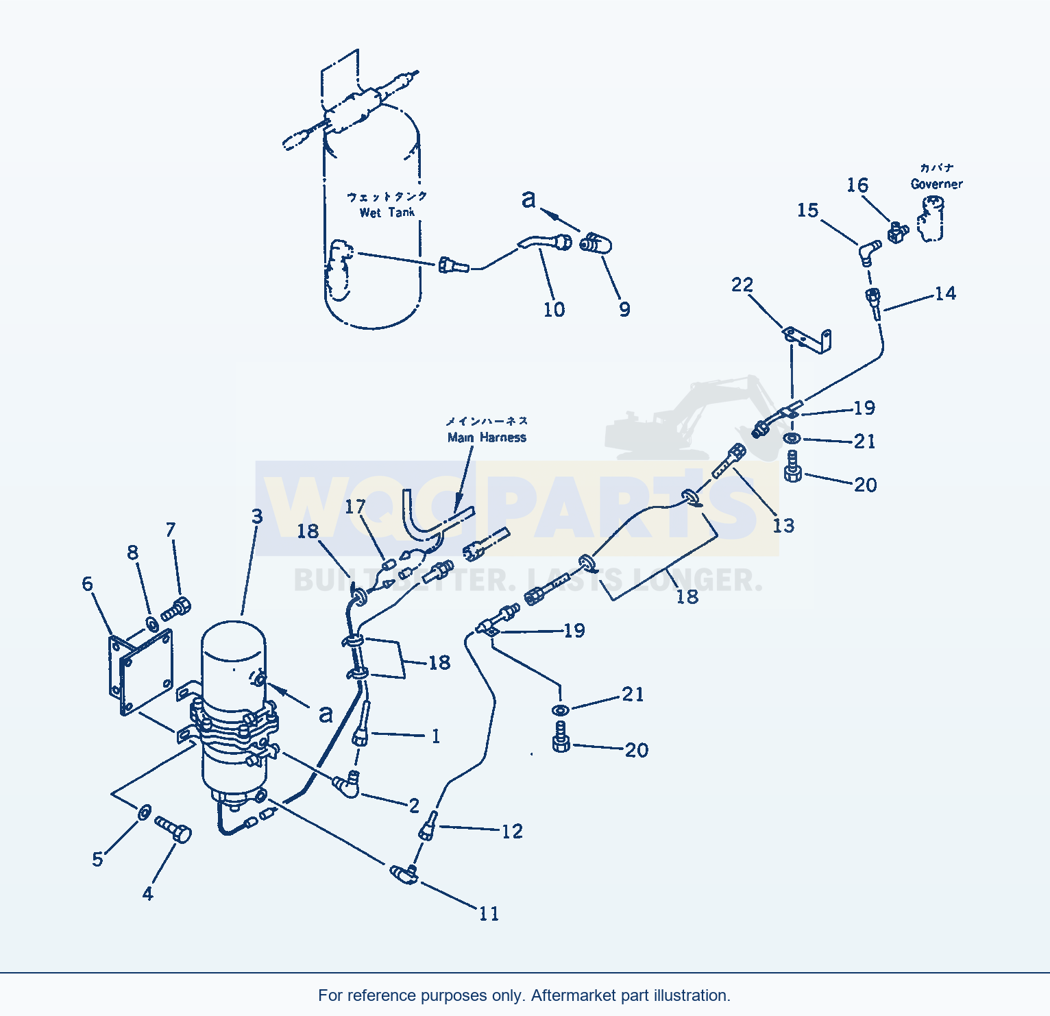 Komatsu WA470-1 Air Dryer Piping(#10001-19999) parts diagram
