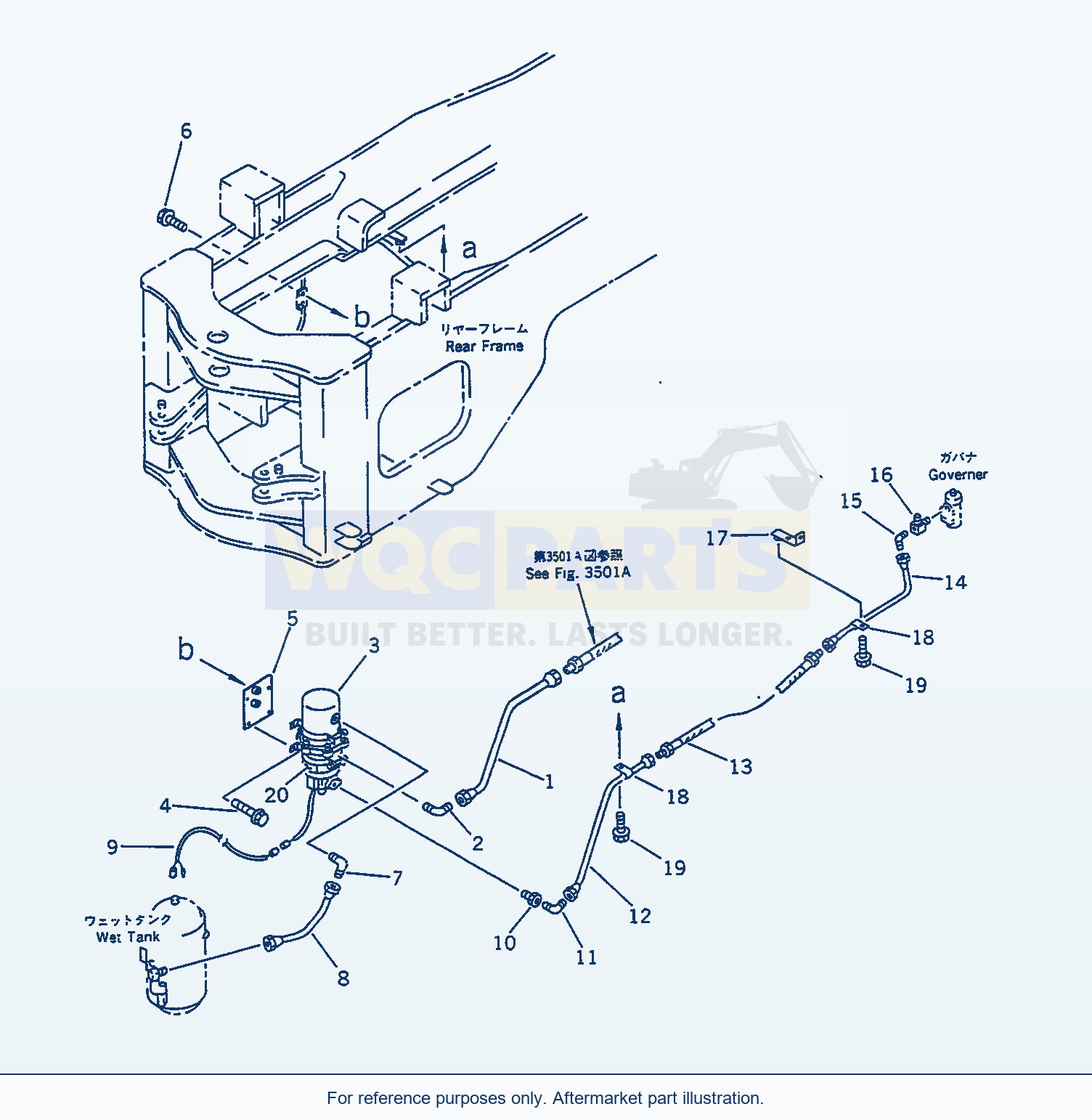 Komatsu WA470-1 Air Dryer Piping(#20001-) parts diagram