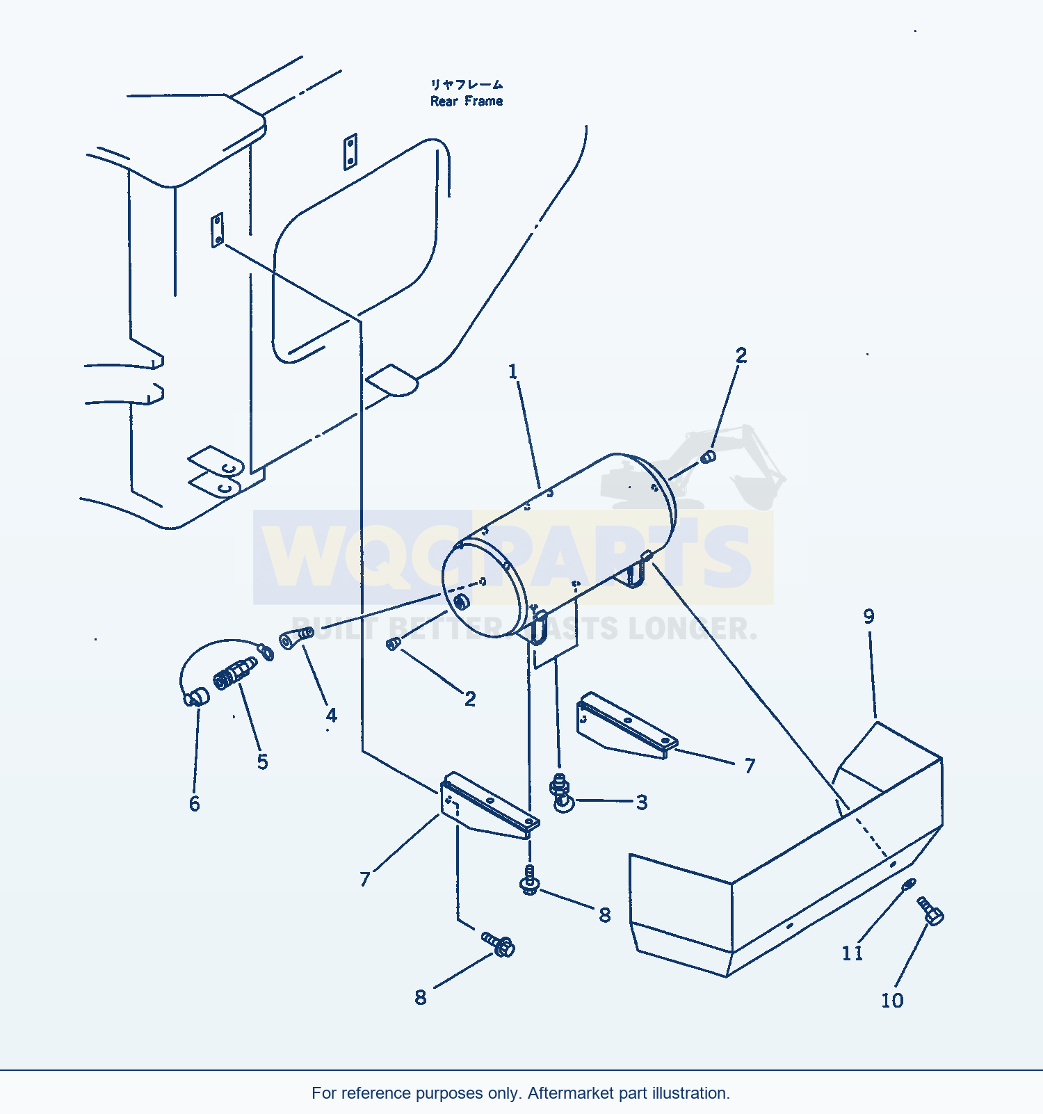 Komatsu WA470-1 Air Piping (Dry Tank)(#20001-) parts diagram