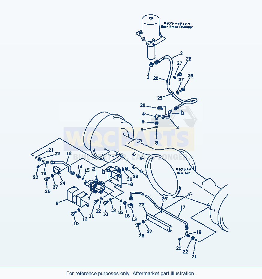 Komatsu WA470-1 Brake Oil Piping (Rear Brake)(#10001-19999) parts diagram