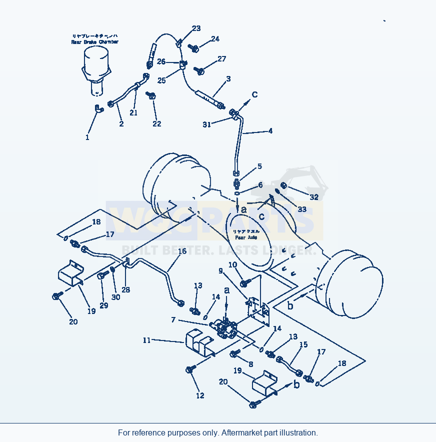 Komatsu WA470-1 Brake Oil Piping (Rear Brake)(#20001-) parts diagram