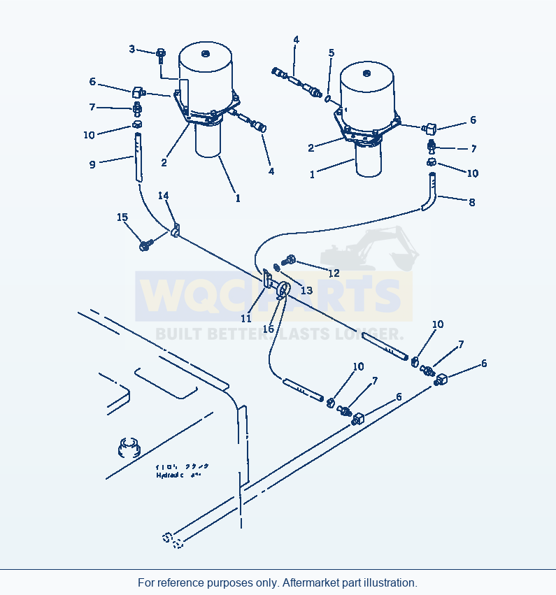 Komatsu WA470-1 Brake Oil Piping (Tank To Chamber)(#20001-) parts diagram