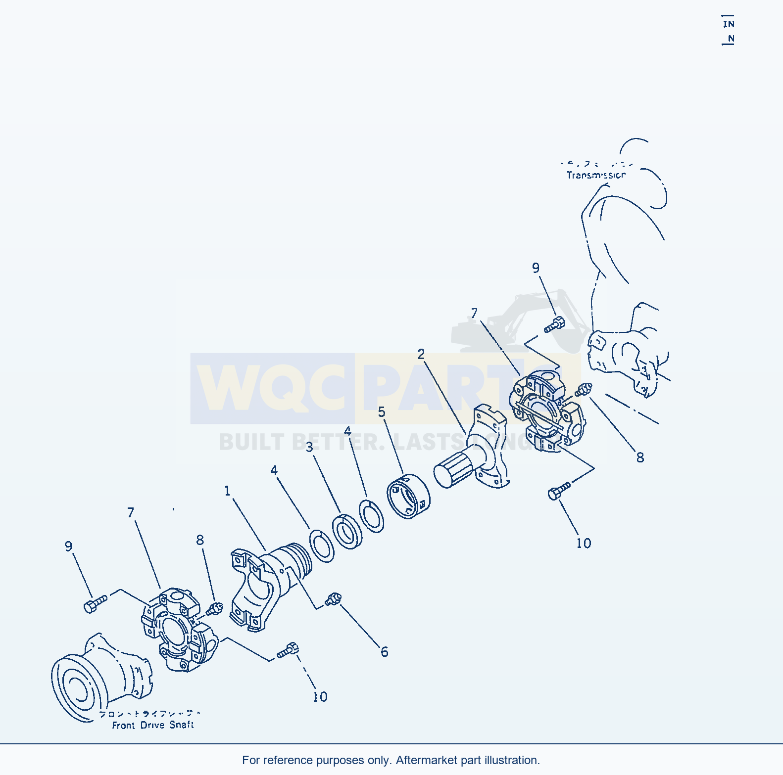 Komatsu WA470-1 Drive Shaft (Center) parts diagram