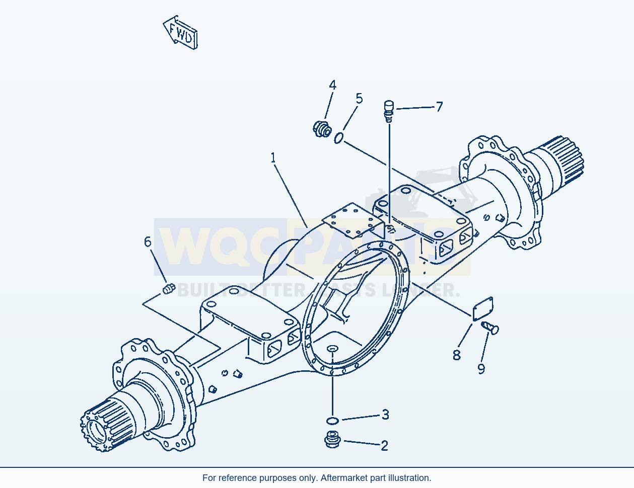 Komatsu WA470-1 Front Axle Housing(#10001-19999) parts diagram