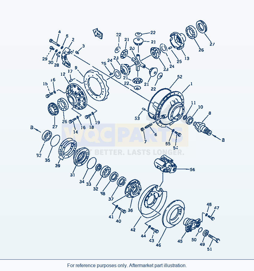 Komatsu WA470-1 Front Differential(#10001-19999) parts diagram