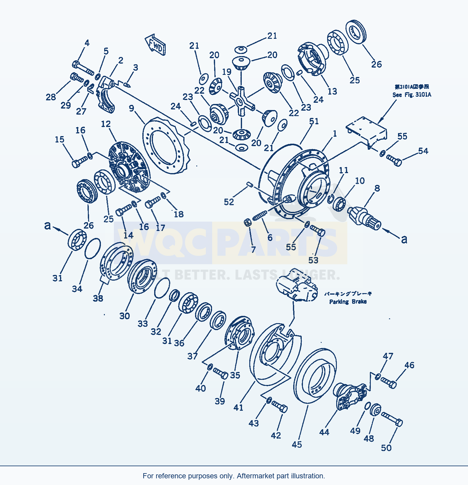 Komatsu WA470-1 Front Differential(#20001-) parts diagram