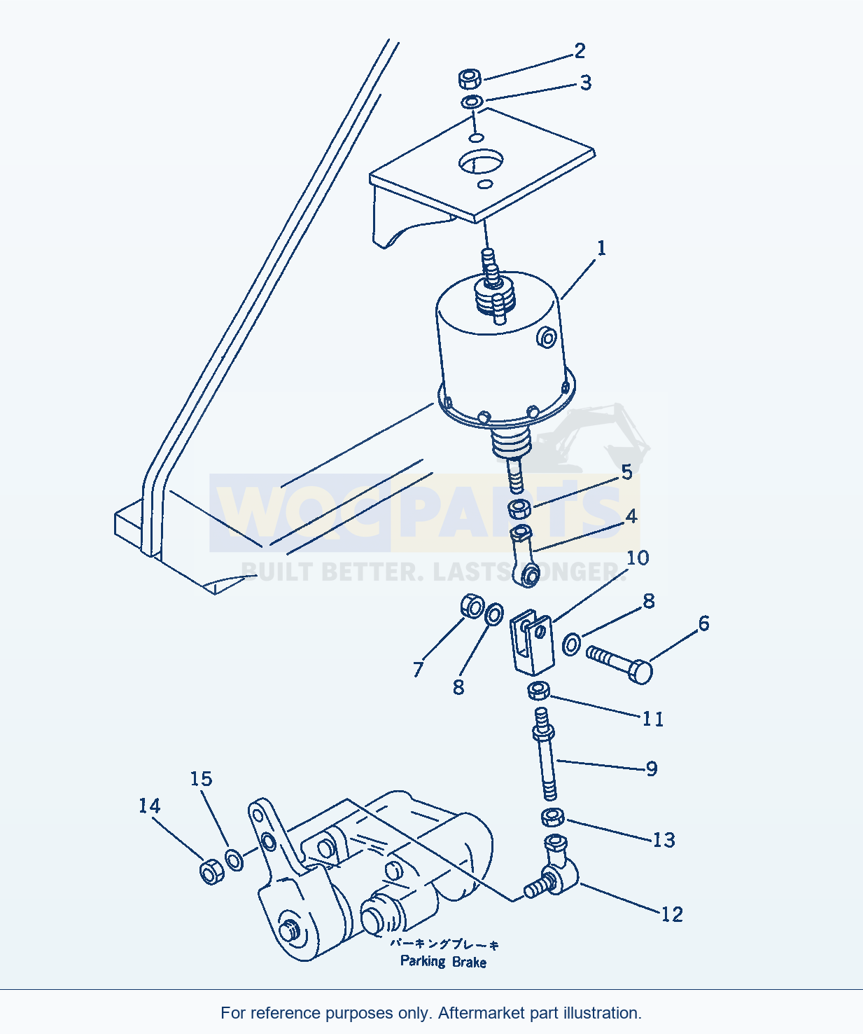 Komatsu WA470-1 Parking Brake Control parts diagram