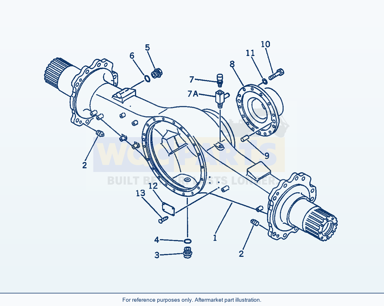 Komatsu WA470-1 Rear Axle Housing(#10001-19999) parts diagram