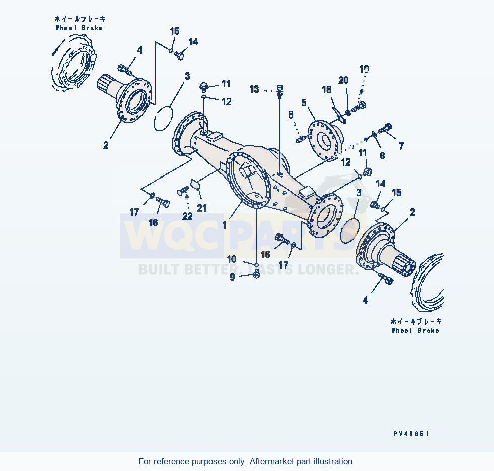 Komatsu WA470-1 Rear Axle Housing(#20001-) parts diagram