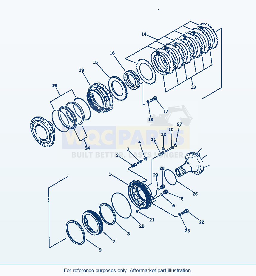 Komatsu WA470-1 Rear Wheel Brake(#20001-) parts diagram