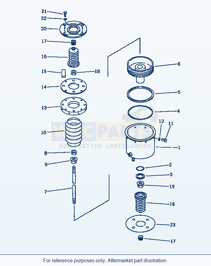 Komatsu WA470-1 Spring Cylinder parts diagram